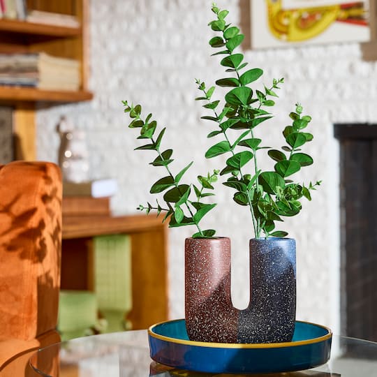 Jonathan Adler x Michaels Blue & Brown Two-Tone Tabletop Ceramic Vase